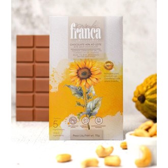 Chocolate 40% Cacau  Zero Açúcar e Zero Lactose Priscyla França Chocolates
